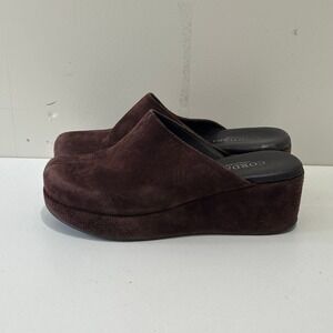 Cordani Calzature Brown Suede Platform Wedge Clogs Mules Shoes Women's Size 8
